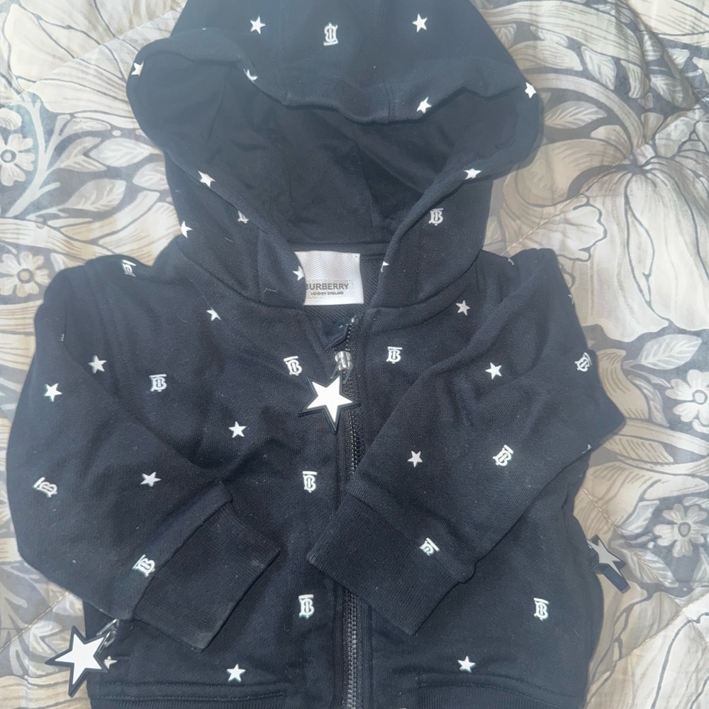 Burberry Kids Black and White Star Hoodie